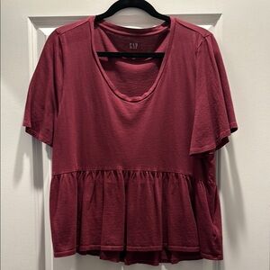 GAP Women's Red Peplum Top